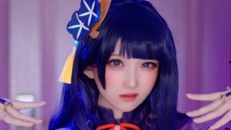 看料雷电将军cos,还原动漫经典形象